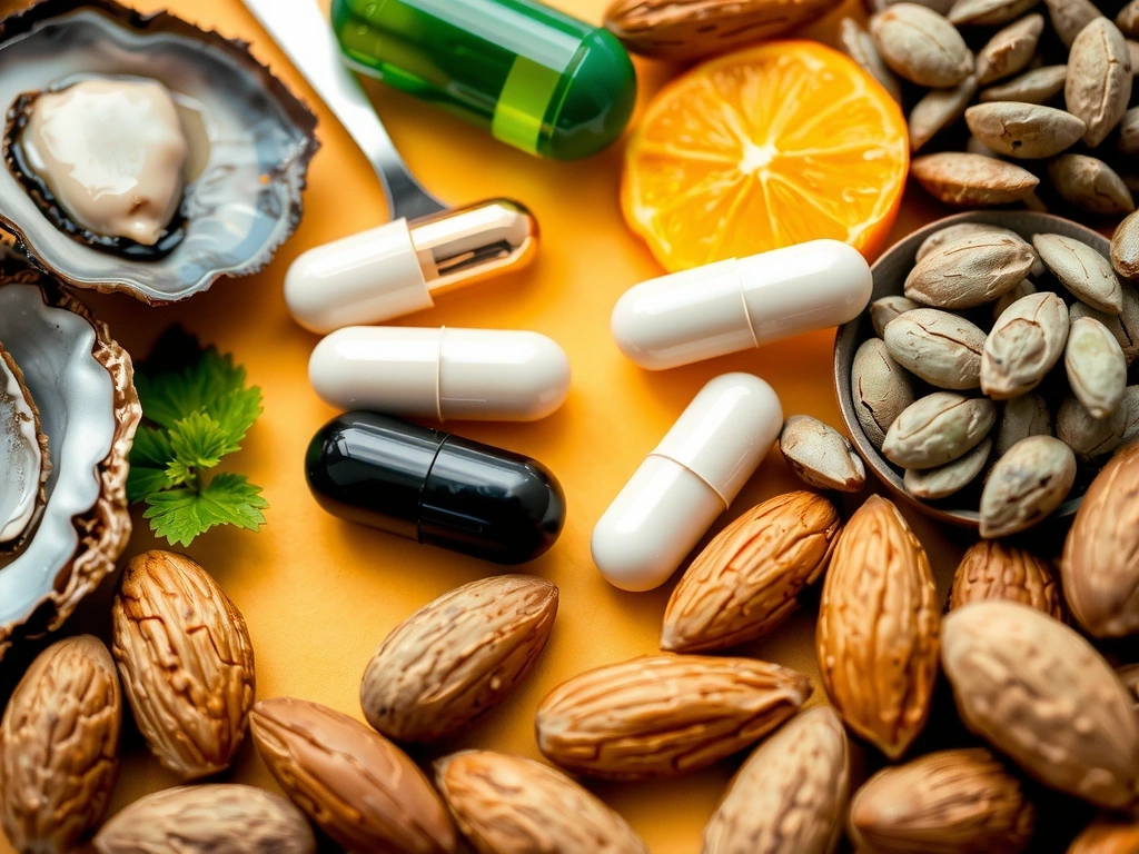 Icône représentant la vitamine B avec des aliments énergétiques